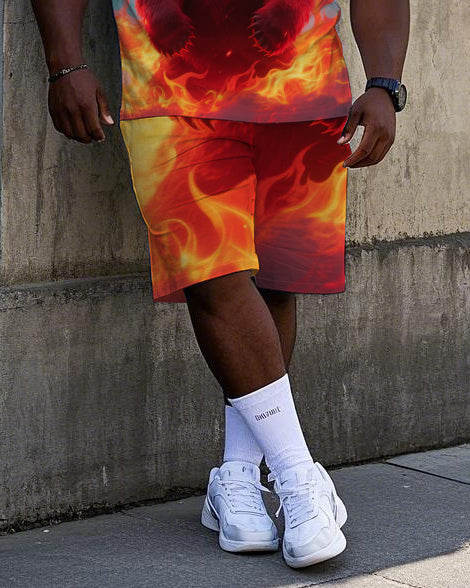 Big & Tall Streetwear T-Shirt Shorts Set for big men view 3