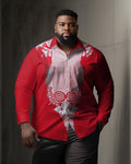 Big & Tall Red Graphic Long Sleeve Shirt for big men