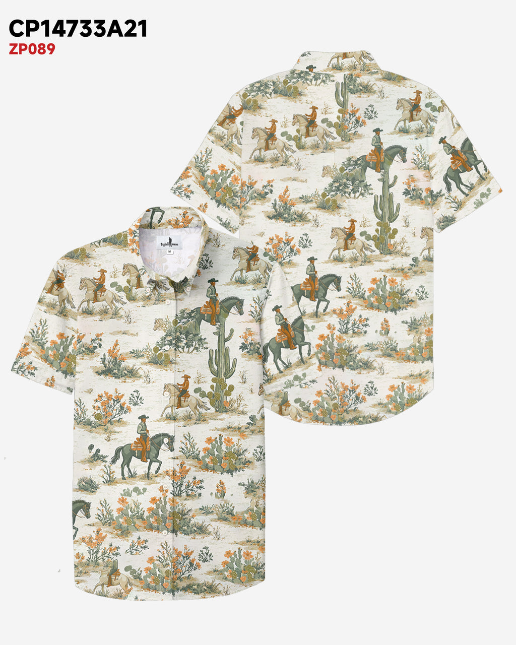 Big & Tall Western Denim Short Sleeve Shirt for big men view 3