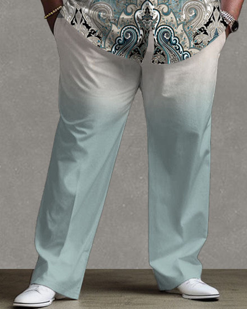 Big & Tall Gradient T-Shirt Pants Set for big men view 3
