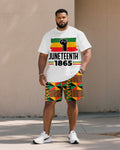 Big & Tall Graphic T-Shirt Shorts Set for big men view 1