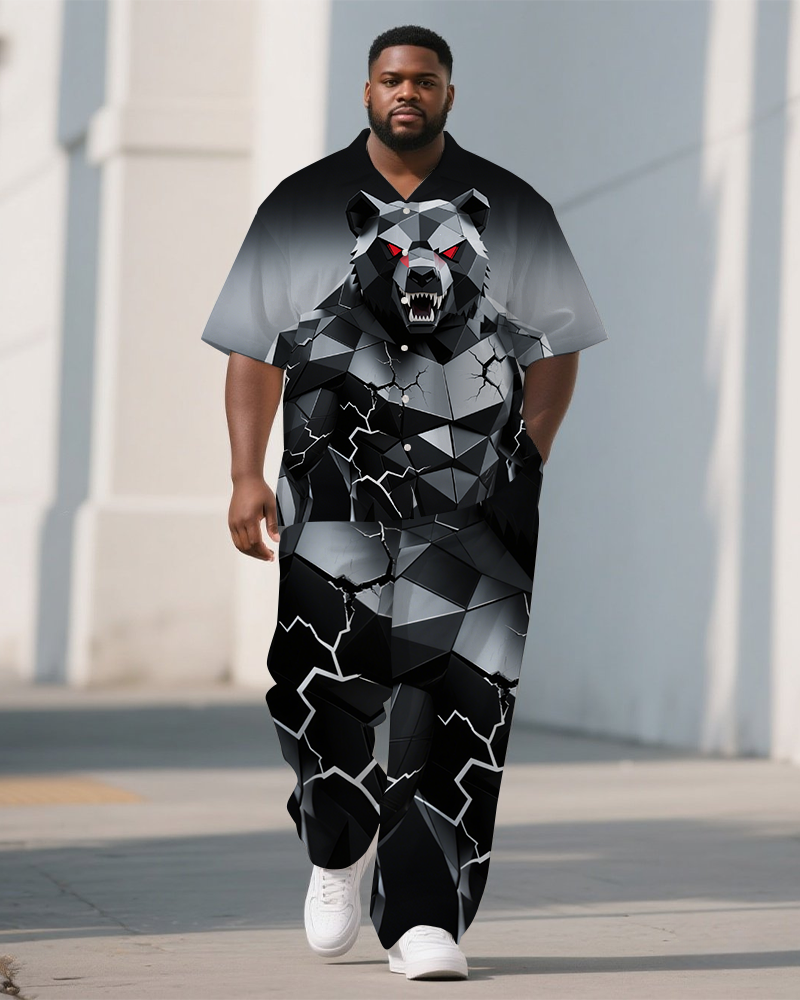 Big & Tall Gradient T-Shirt Pants Set for big men view 1
