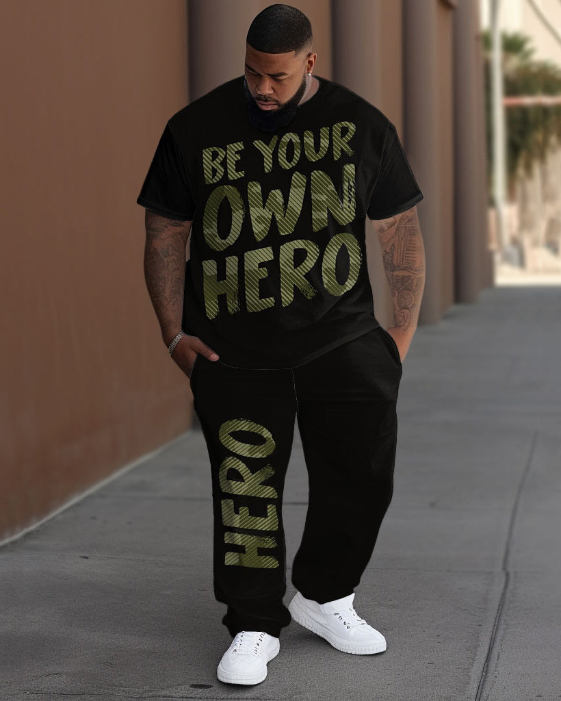 Big & Tall Graphic T-Shirt Pants Set for big men view 1