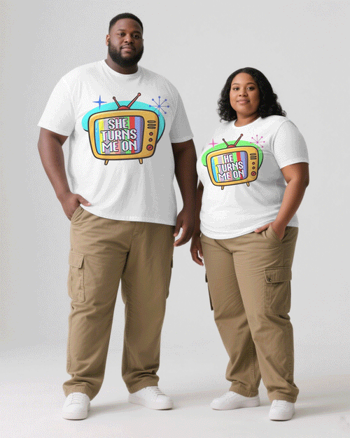 Big & Tall White Khaki T-Shirt Pants Set for big men view 1