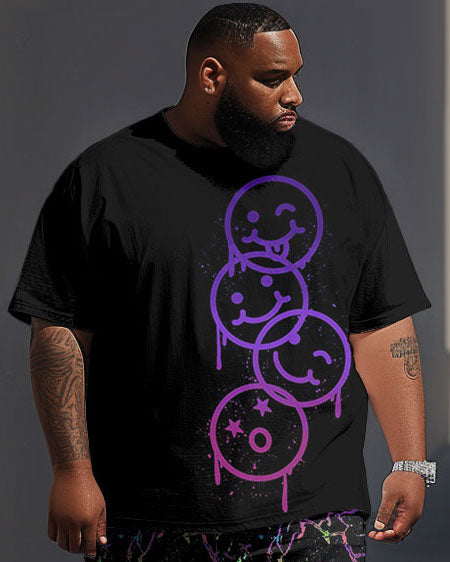 Big & Tall Graphic Splash Ink T-Shirt Pants Set for big men view 2