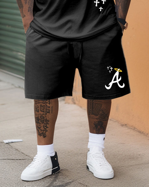 Big & Tall Graphic T-Shirt Shorts Set for big men view 3