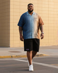 Big & Tall Gradient T-Shirt Shorts Set for big men view 1