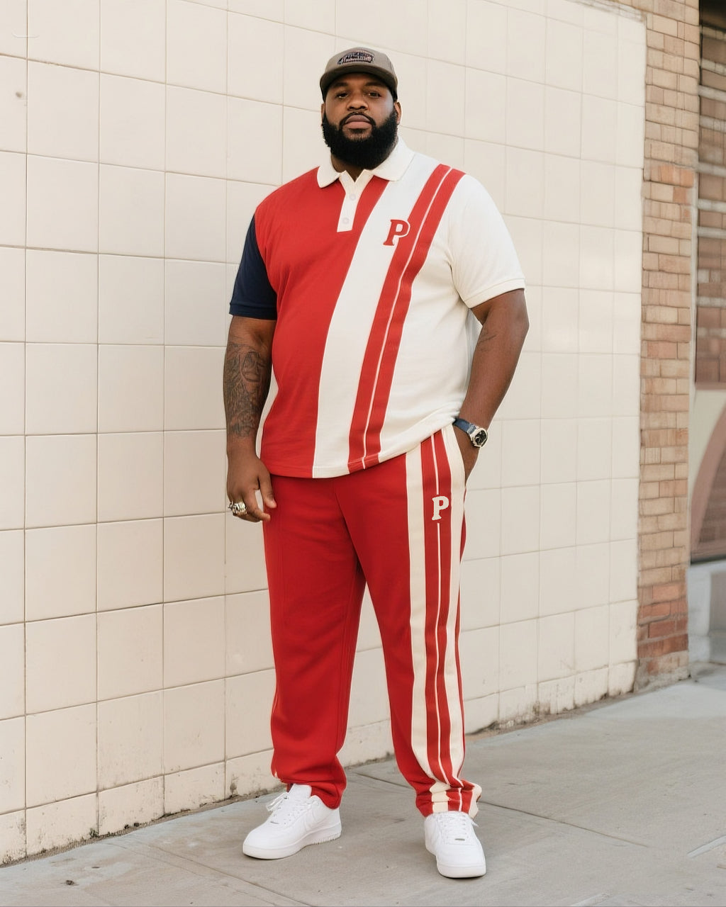 Big & Tall Red Striped Jeans for big men view 1
