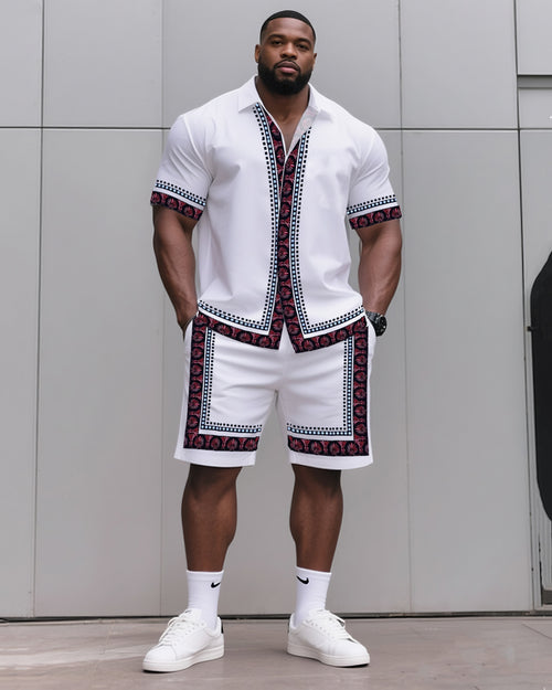 Big & Tall Graphic T-Shirt Shorts Set for big men view 1