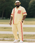 Big & Tall Red Vintage T-Shirt Pants Set for big men view 1