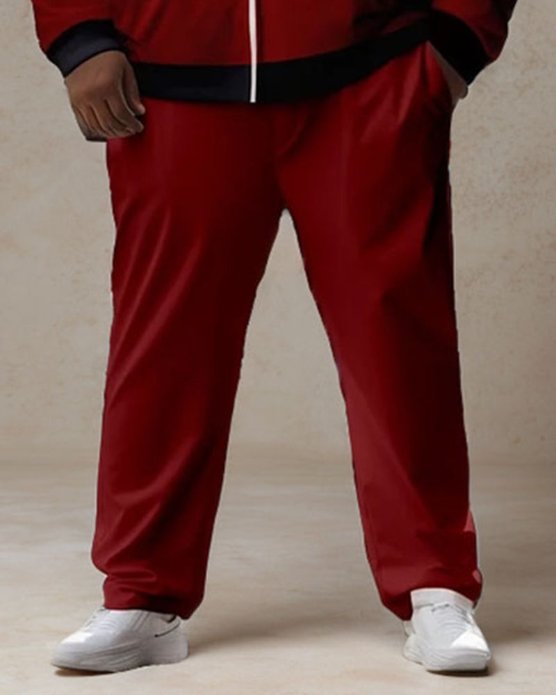 Big & Tall Red Graphic Hoodie Sweatpants Set for big men view 3