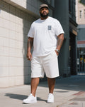 Big & Tall Graphic Athletic T-Shirt Shorts Set for big men view 3
