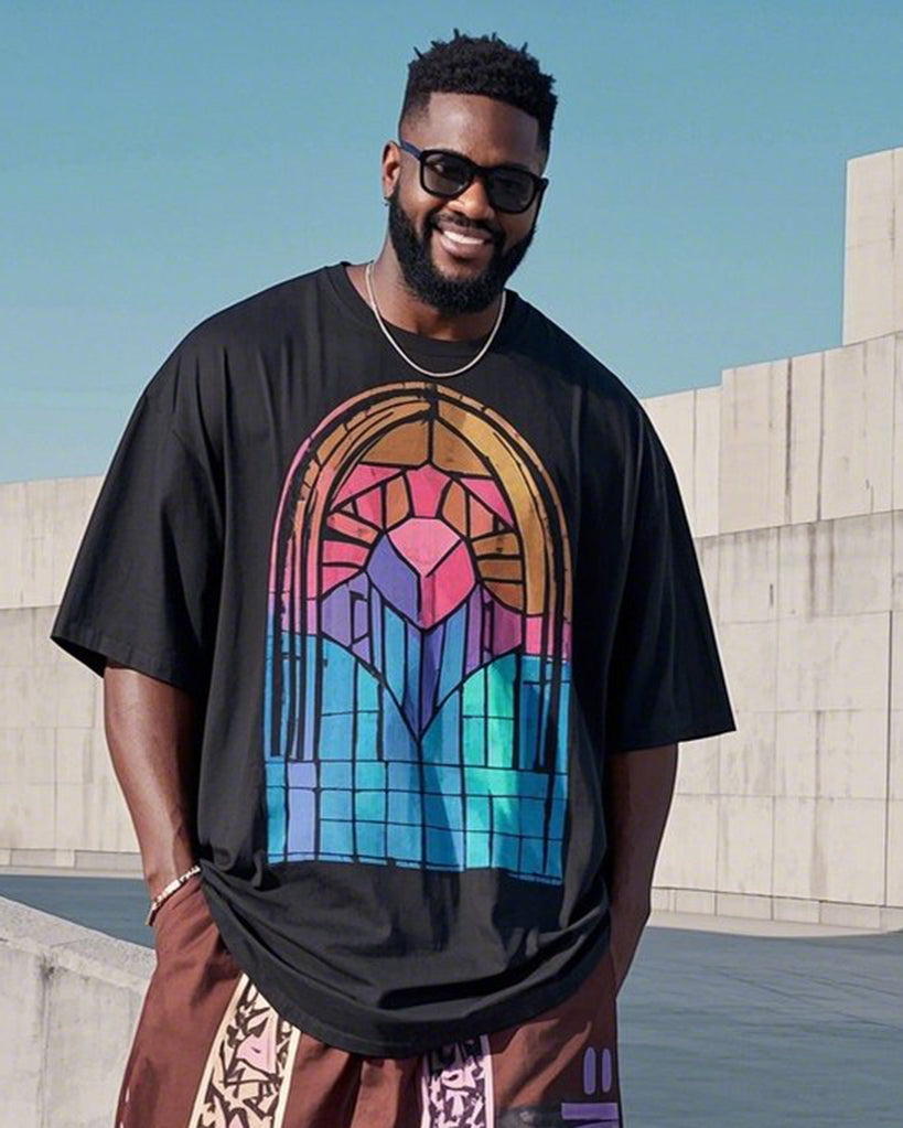 Big & Tall Streetwear T-Shirt Pants Set for big men view 2