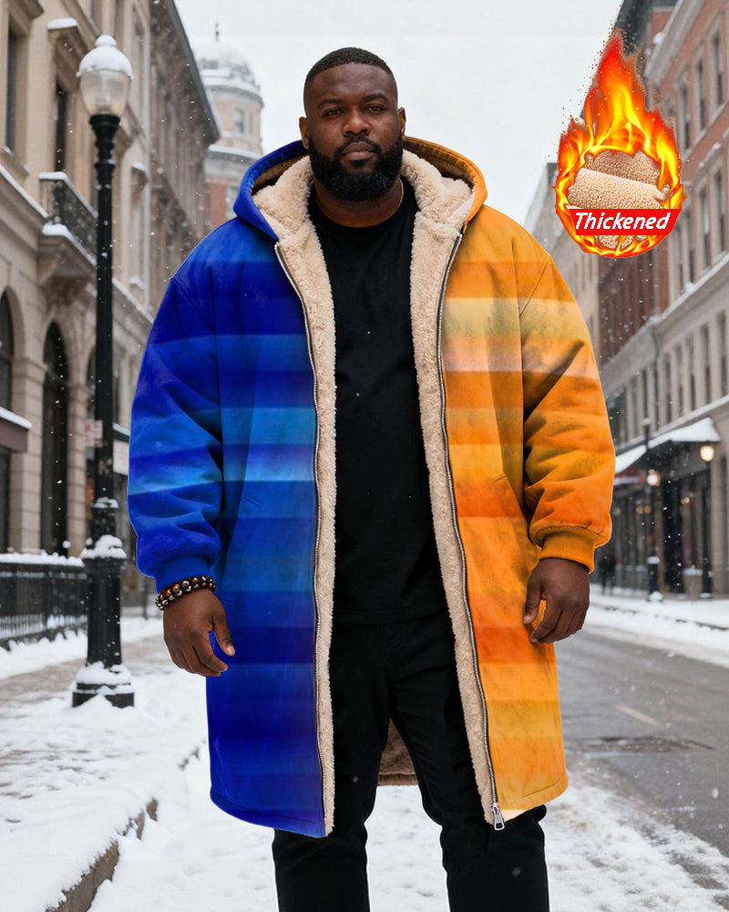 Big & Tall Blue Orange Gradient Hoodie for big men view 1