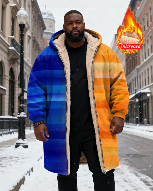 Big & Tall Blue Orange Gradient Hoodie for big men view 1