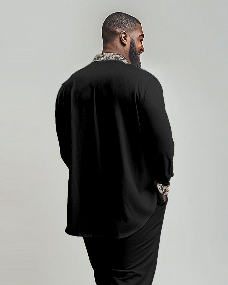 Big & Tall Graphic Vintage Long Sleeve Shirt for big men view 2