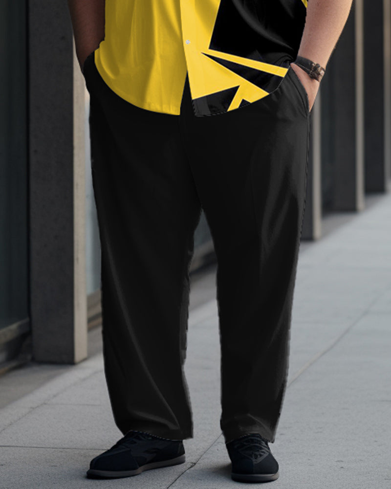 Big & Tall Geometric T-Shirt Pants Set for big men view 3