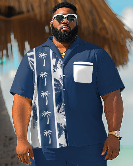 Big & Tall Hawaiian Colorblock Graphic Jeans for big men view 3