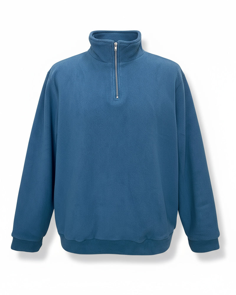 Big & Tall Blue Solid Color Polo Shirt for big men view 12