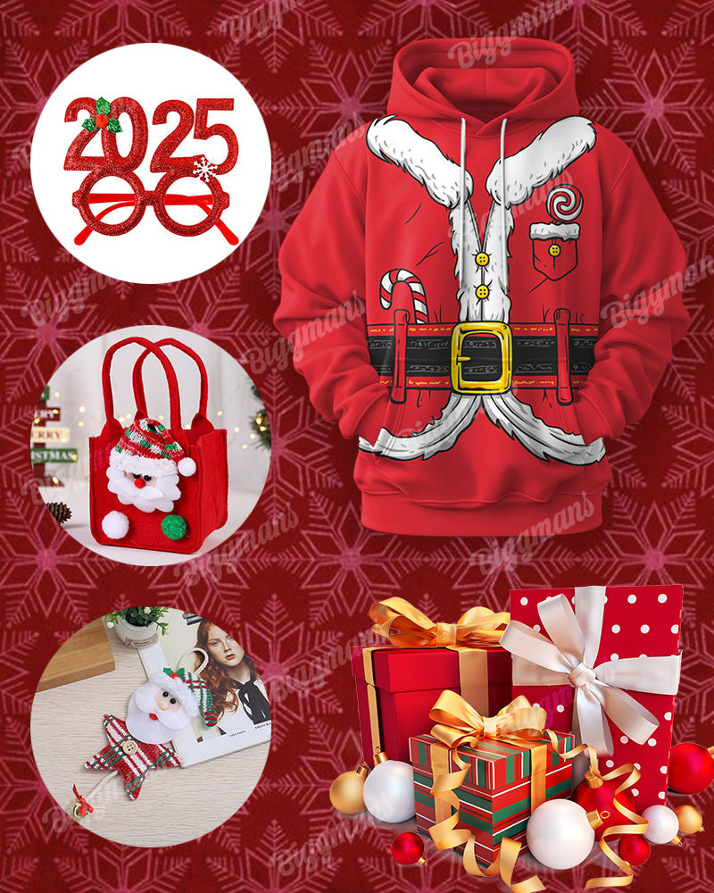 Big & Tall Red Business Casual Streetwear Hoodie for big men view 1