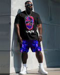 Big & Tall Graphic Graffiti T-Shirt Shorts Set for big men view 1