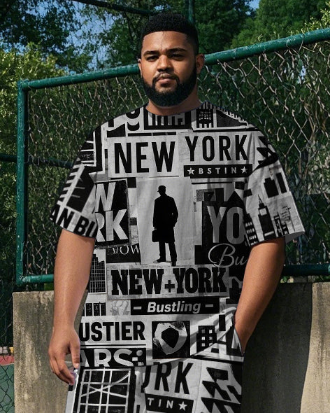 Big & Tall Streetwear T-Shirt Pants Set for big men view 2