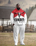 Big & Tall Western Graphic Hoodie Sweatpants Set for big men view 1