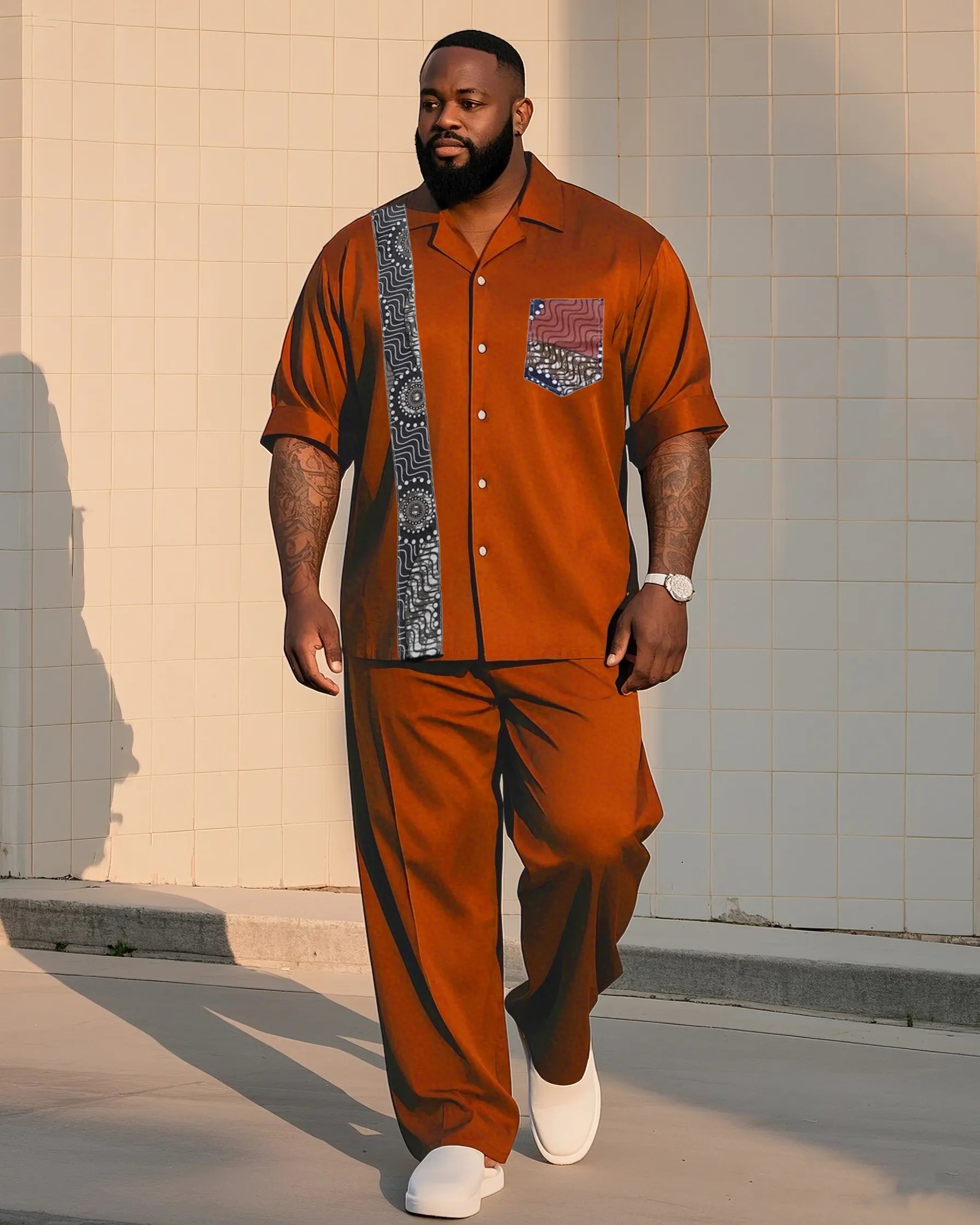 Big & Tall Graphic T-Shirt Pants Set for big men view 1