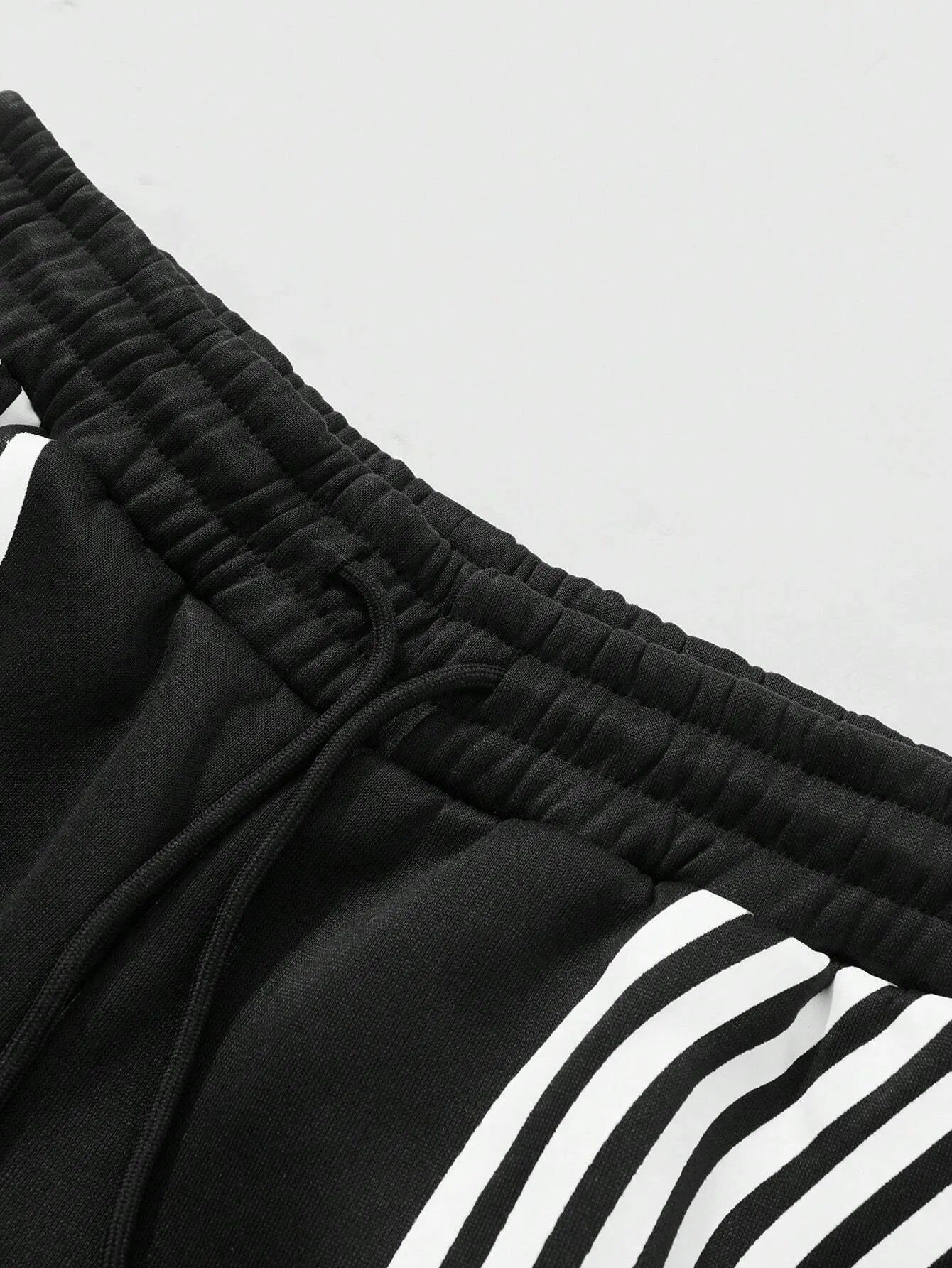 Big & Tall Colorblock Striped T-Shirt Pants Set for big men view 7