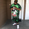 Big & Tall Streetwear T-Shirt Shorts Set for big men view 3