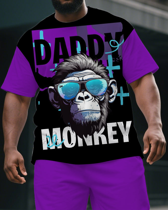 Big & Tall Graphic T-Shirt Shorts Set for big men view 2