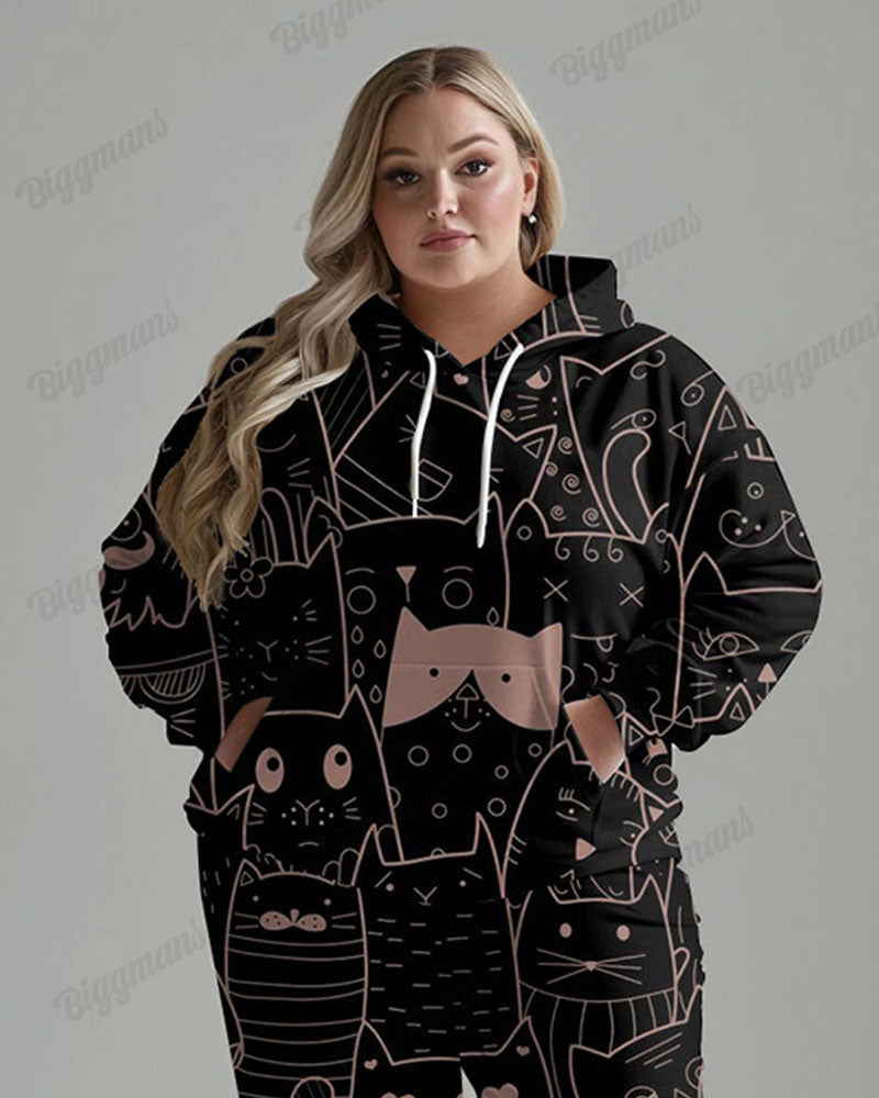Big & Tall Graphic Hoodie Sweatpants Set for big men view 2
