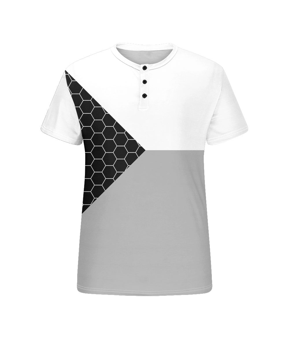 Big & Tall Black White Geometric T-Shirt for big men view 4