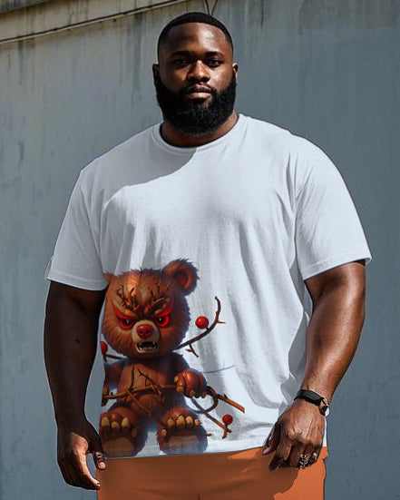 Big & Tall Streetwear T-Shirt Shorts Set for big men view 2