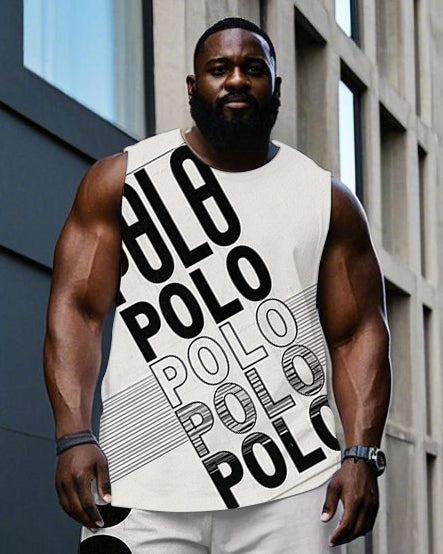 Big & Tall Gradient Graphic Vest Pants Set for big men view 2