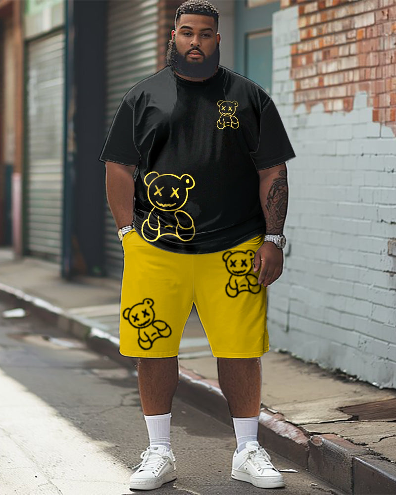 Big & Tall Graphic T-Shirt Shorts Set for big men view 1