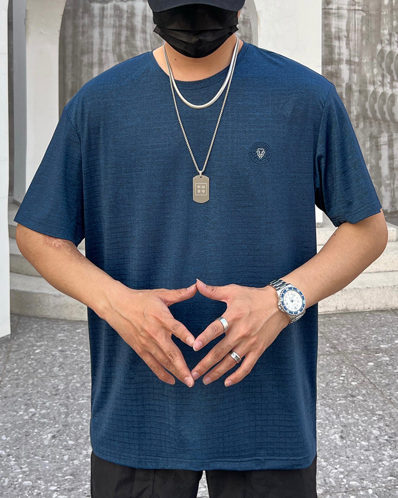 Big & Tall Blue Streetwear T-Shirt for big men view 2