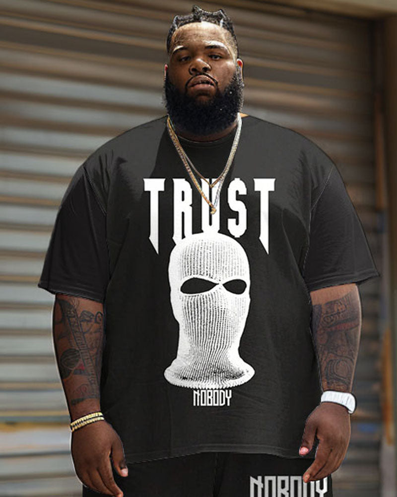 Big & Tall Graphic T-Shirt Shorts Set for big men view 3