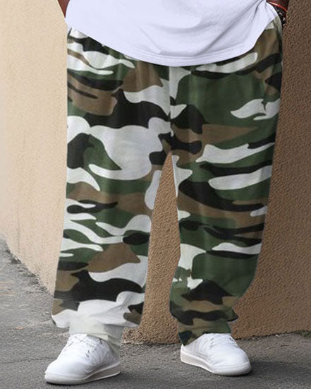 Big & Tall Camouflage Streetwear Two-piece Set for big men view 3