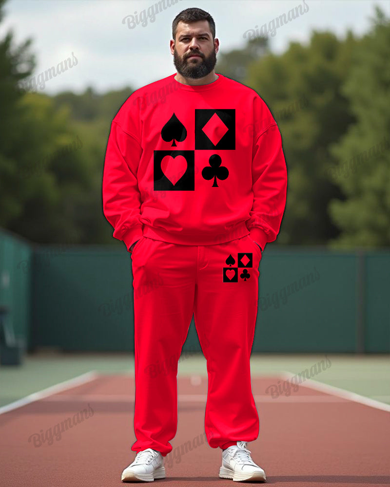 Big & Tall Graphic Hoodie Sweatpants Set for big men view 1