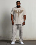 Big & Tall Colorblock Streetwear T-Shirt Pants Set for big men view 1