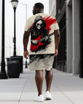 Big & Tall Graphic T-Shirt Shorts Set for big men view 1