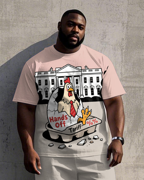 Big & Tall Graphic T-Shirt Shorts Set for big men view 2