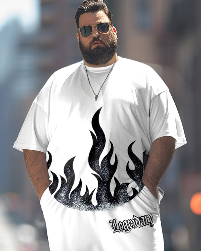 Big & Tall Graphic T-Shirt Pants Set for big men view 2