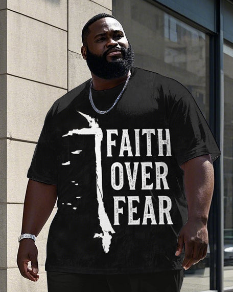 Big & Tall Graphic Graffiti T-Shirt Pants Set for big men view 2