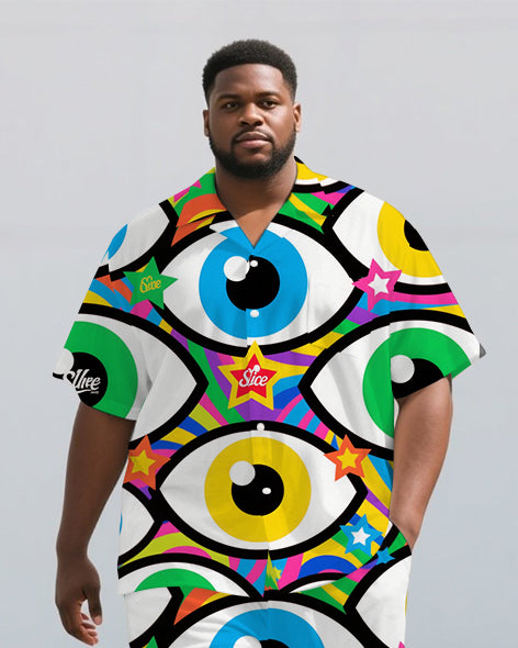 Big & Tall Graffiti Streetwear T-Shirt Pants Set for big men view 2