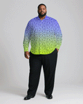 Big & Tall Blue Yellow Gradient T-Shirt Pants Set for big men view 1