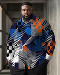 Big & Tall Plaid Shirt Pants Set for big men