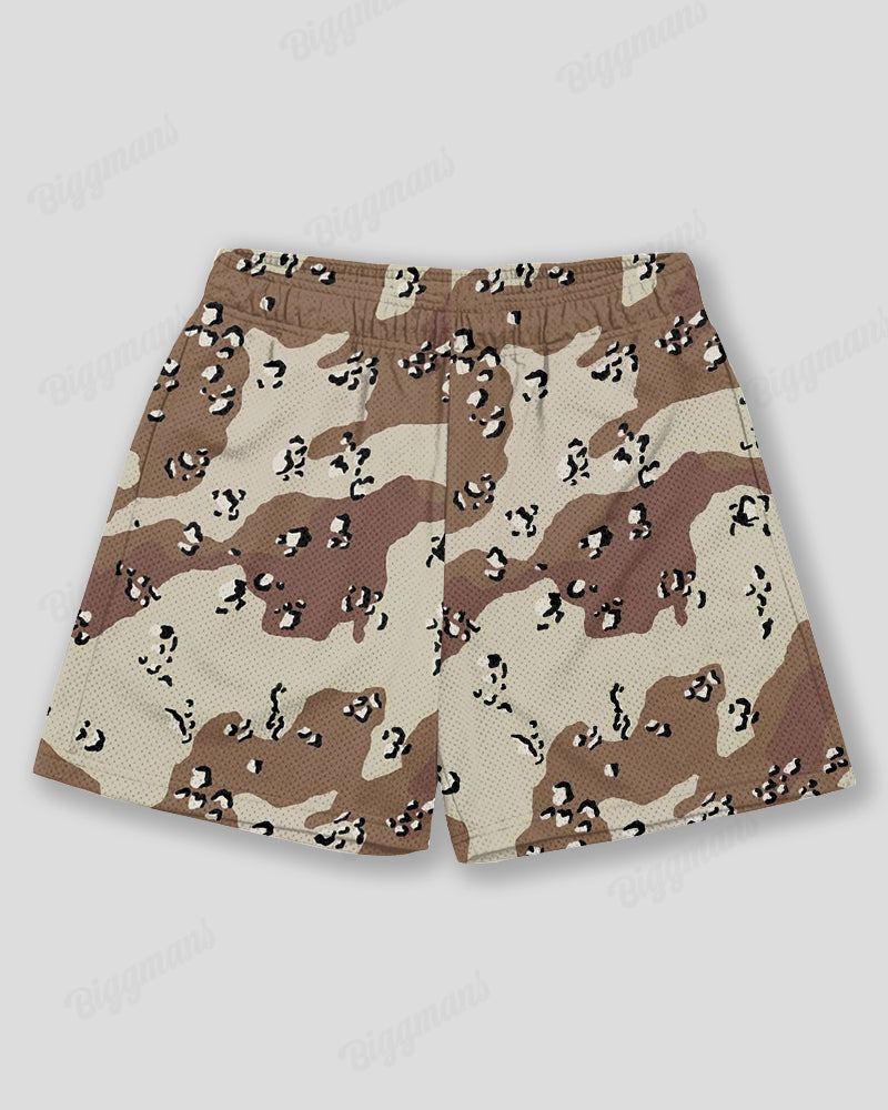 Big & Tall Khaki Graphic Graffiti Athletic Shorts for big men