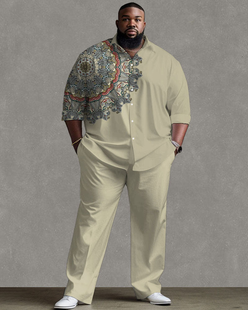 Big & Tall Graphic Vintage T-Shirt Pants Set for big men view 1